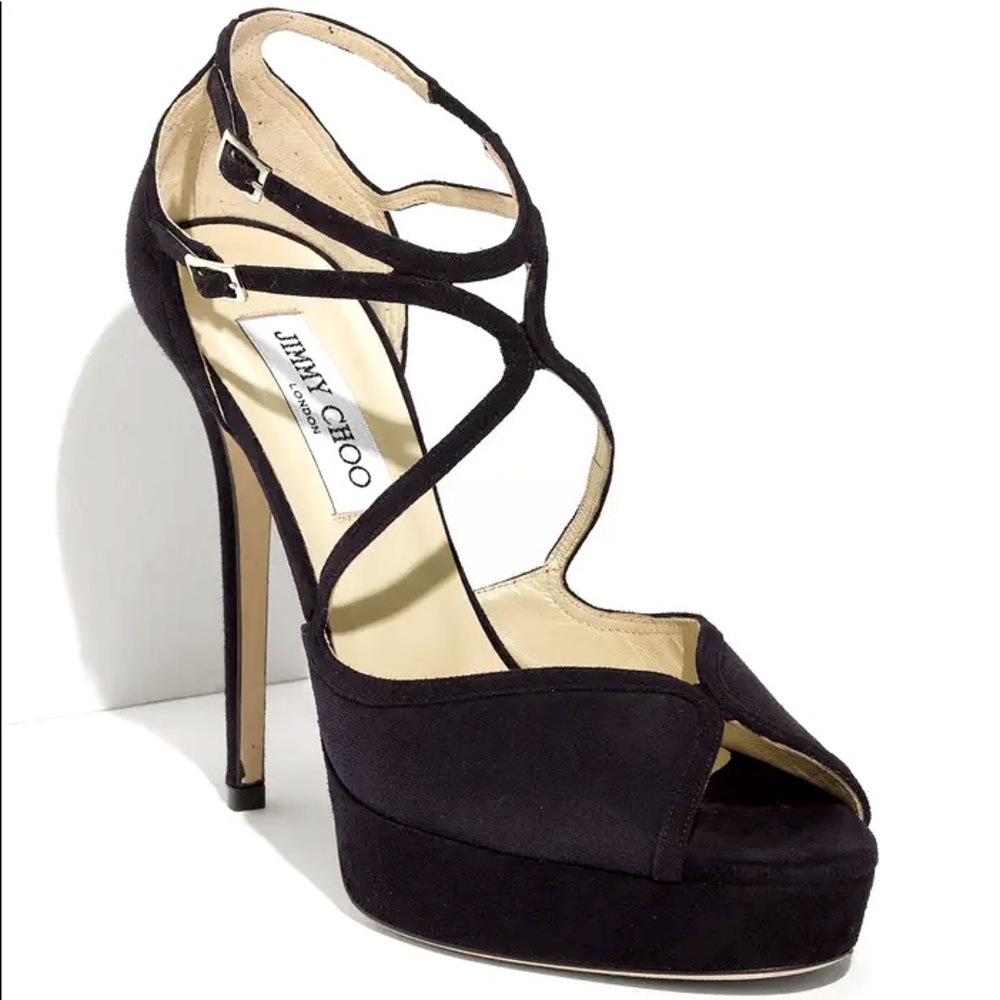 🤩🔥JIMMY CHOO Fairview Platform Suede Sandal Sz40